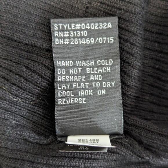 AB STUDIO! SLEEK BLACK RIBBED KNIT POCKET 2 FRONT SWEATER DRESS! SZ M - Picture 7 of 9